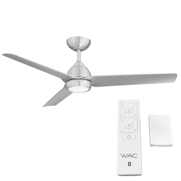 Mocha 3-Blade Smart Ceiling Fan 54in Brushed Aluminum With 3000K LED Light Kit And Remote Control